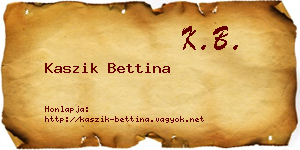Kaszik Bettina névjegykártya